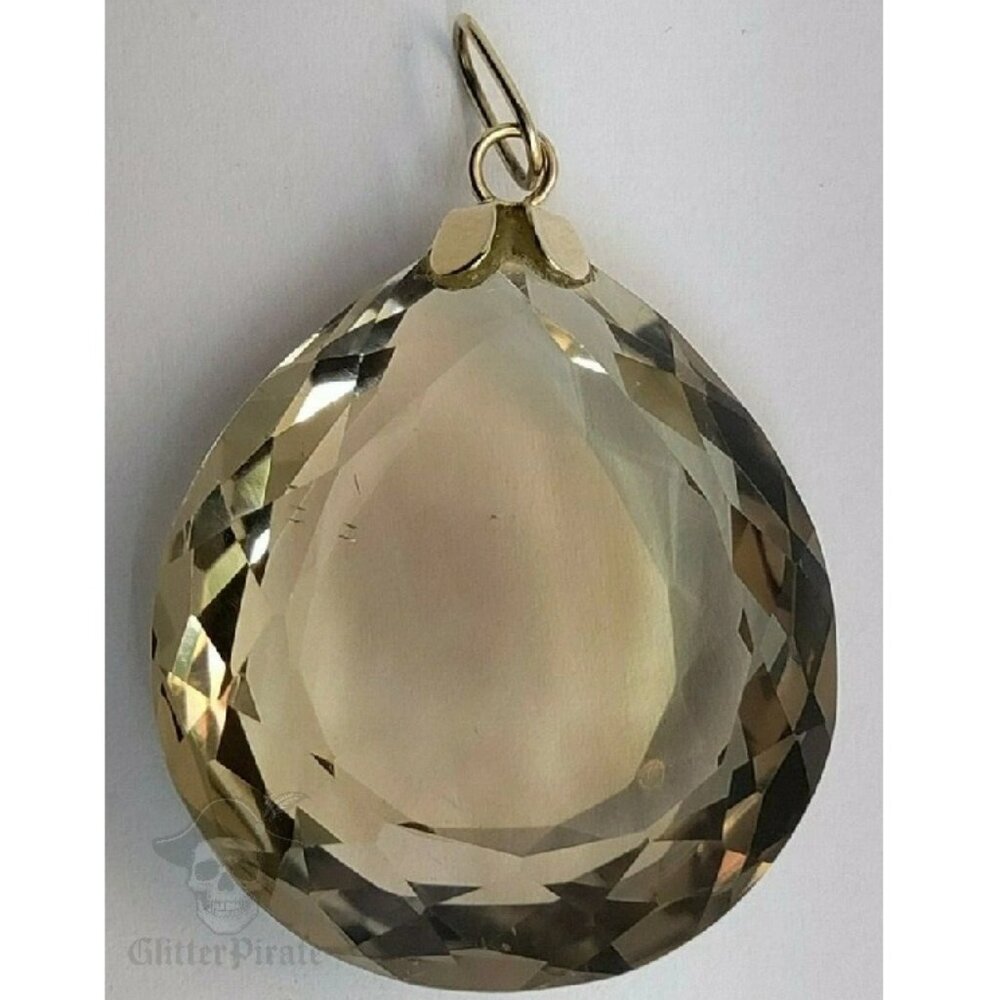 Massive 120ct Fancy Cut Smoky Quartz Pendant | Solid 18k Yellow Gold | 24g
